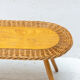 Tabouret en rotin du milieu du siècle par Jan Kalous pour ÚLUV, années 1960, Tchécoslovaquie