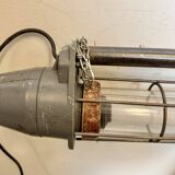Large Grey Soviet Industrial Hanging Tube Light, 1970s