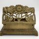 Old brass stamp box, floral decoration - twentieth century