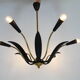 Plafonnier flower petals in Bakelite and aluminum cast, Italian sputnik