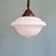Philips Art Deco pendant light in white opaline, 1930s