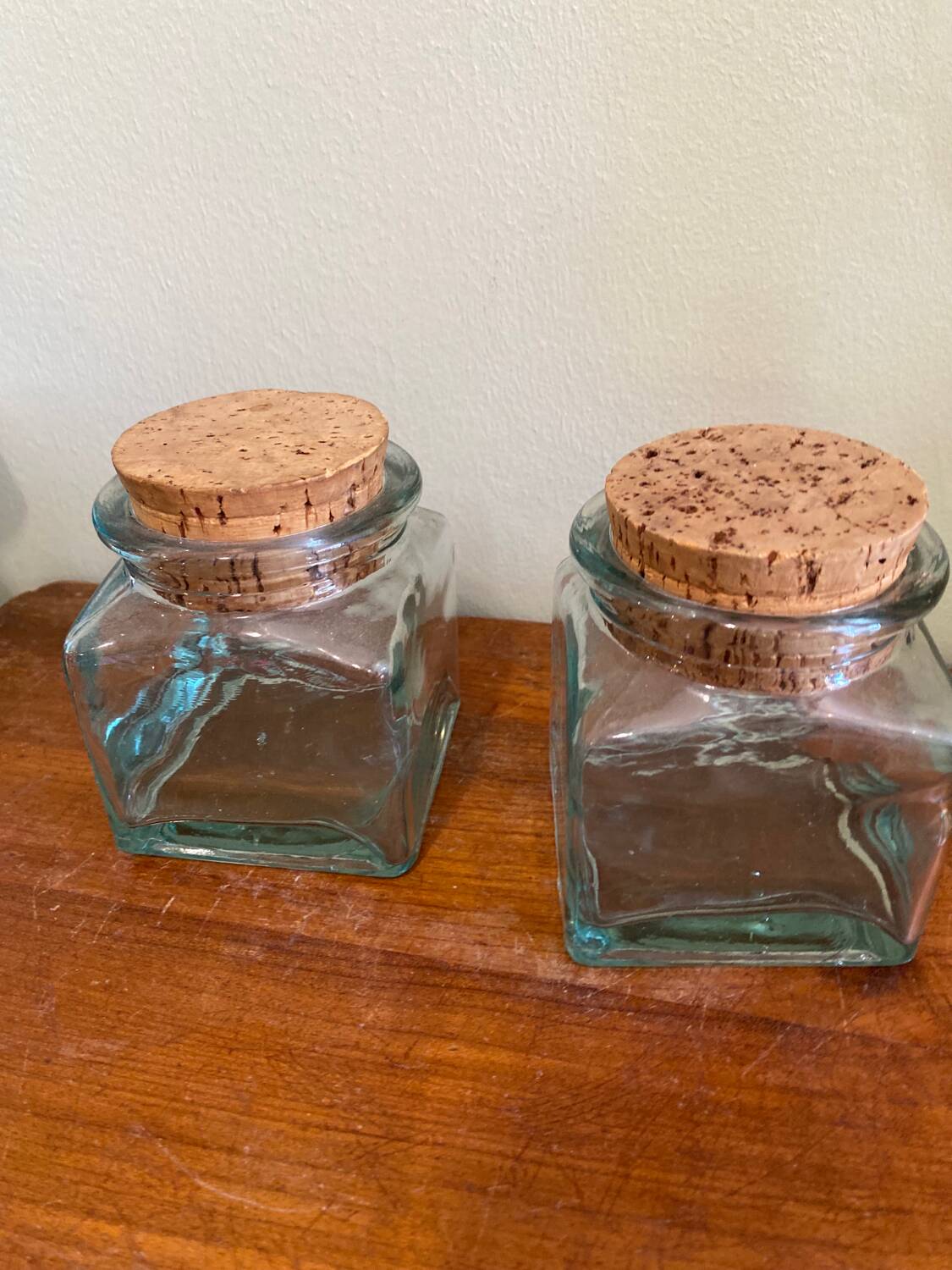 2 glass jars