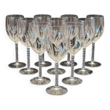 10 Arques Crystal Wine Glasses Fleury Cut Flamépis Model