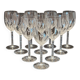 10 Verres A Vin Cristal D'Arques Modèle Fleury Taillé Flamépis