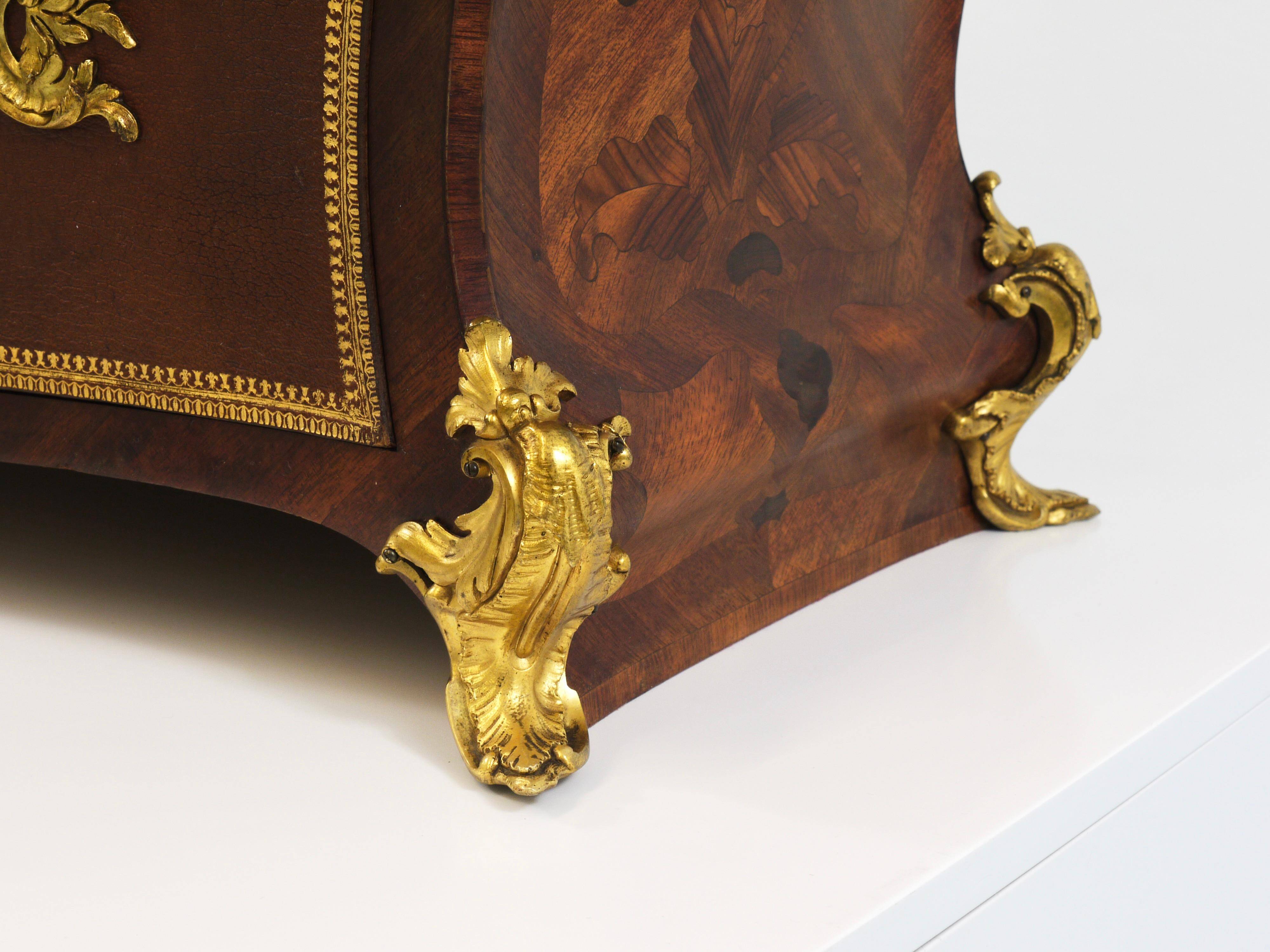 G. Durand Louis XV Bombe Commode, Marquetry, Gilt Bronze, 1880, Paris, France