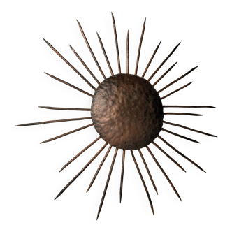 Sunburst Ceiling Lamp in Iron, 1950s