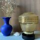 Vintage table lamp yellow pearl globe