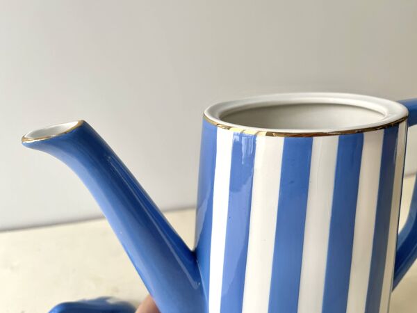 Grande cafetière Fox Trott Sarreguemines en faïence art déco 1930 vintage
