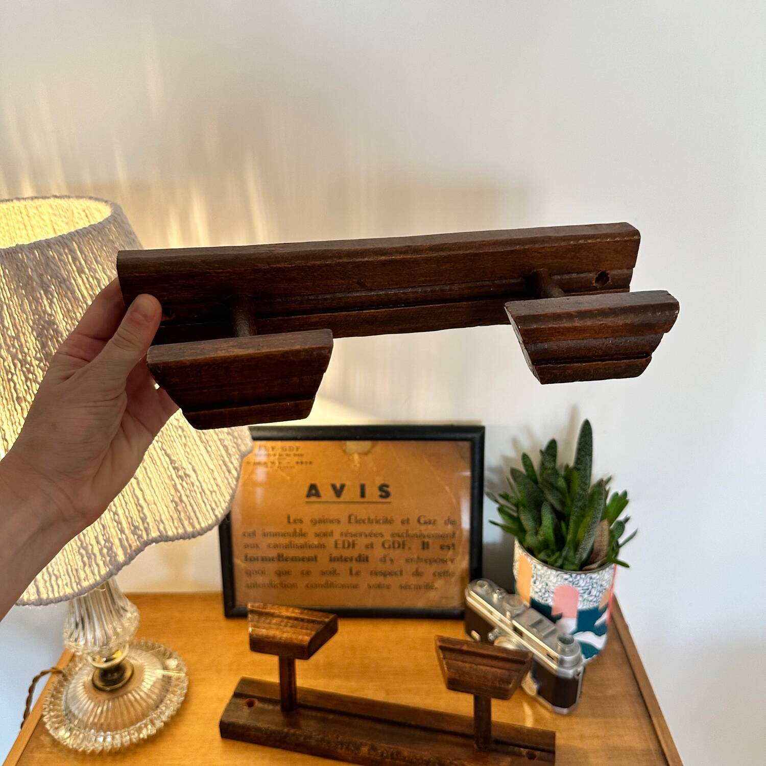 Set of 2 wooden coat hooks