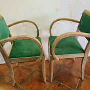 Paire de fauteuils bridges en hêtre