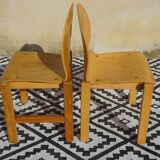 Light wood post-formed chairs, the 2.