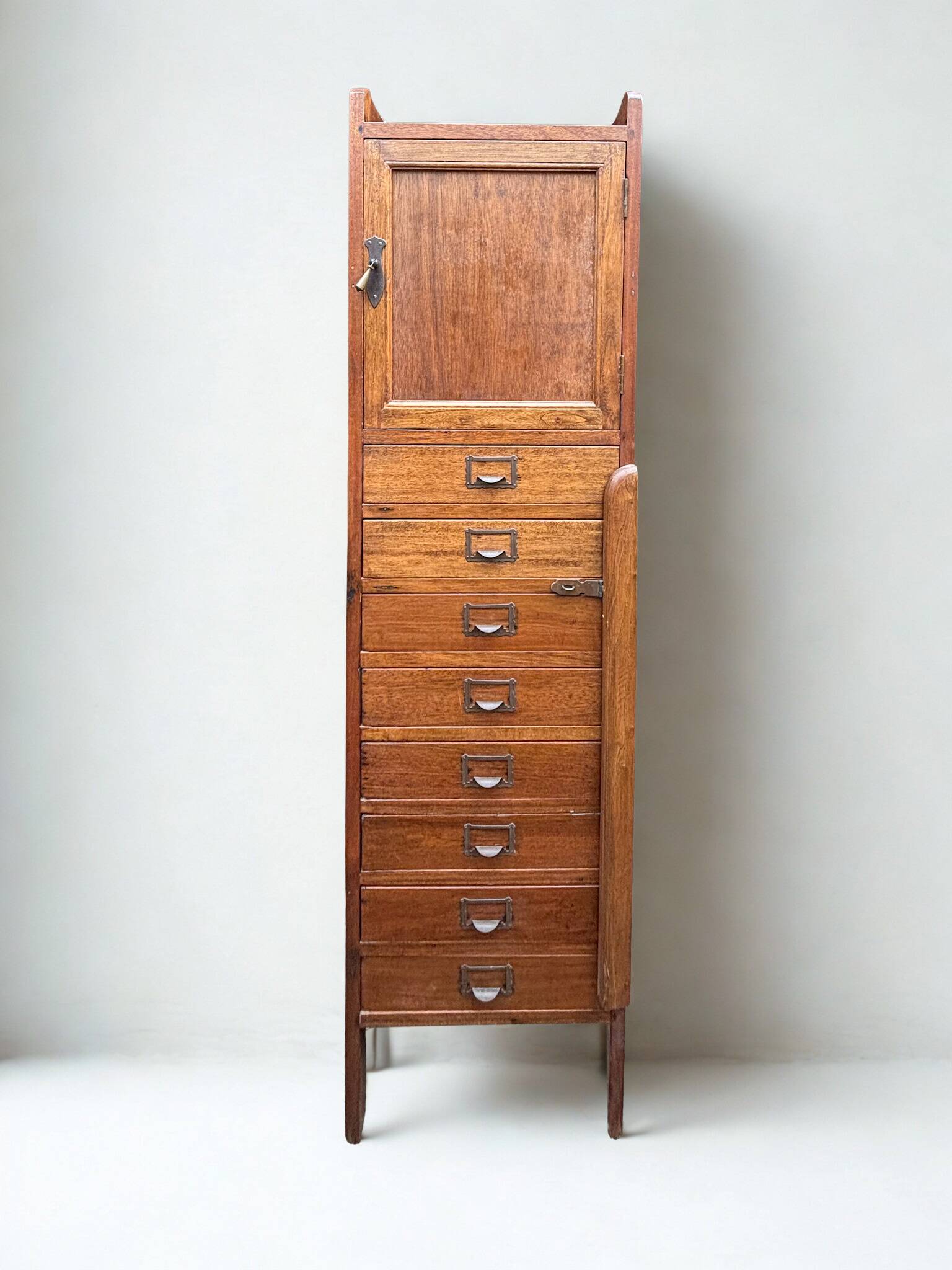 Meuble de métier vintage en bois, 8 tiroirs
