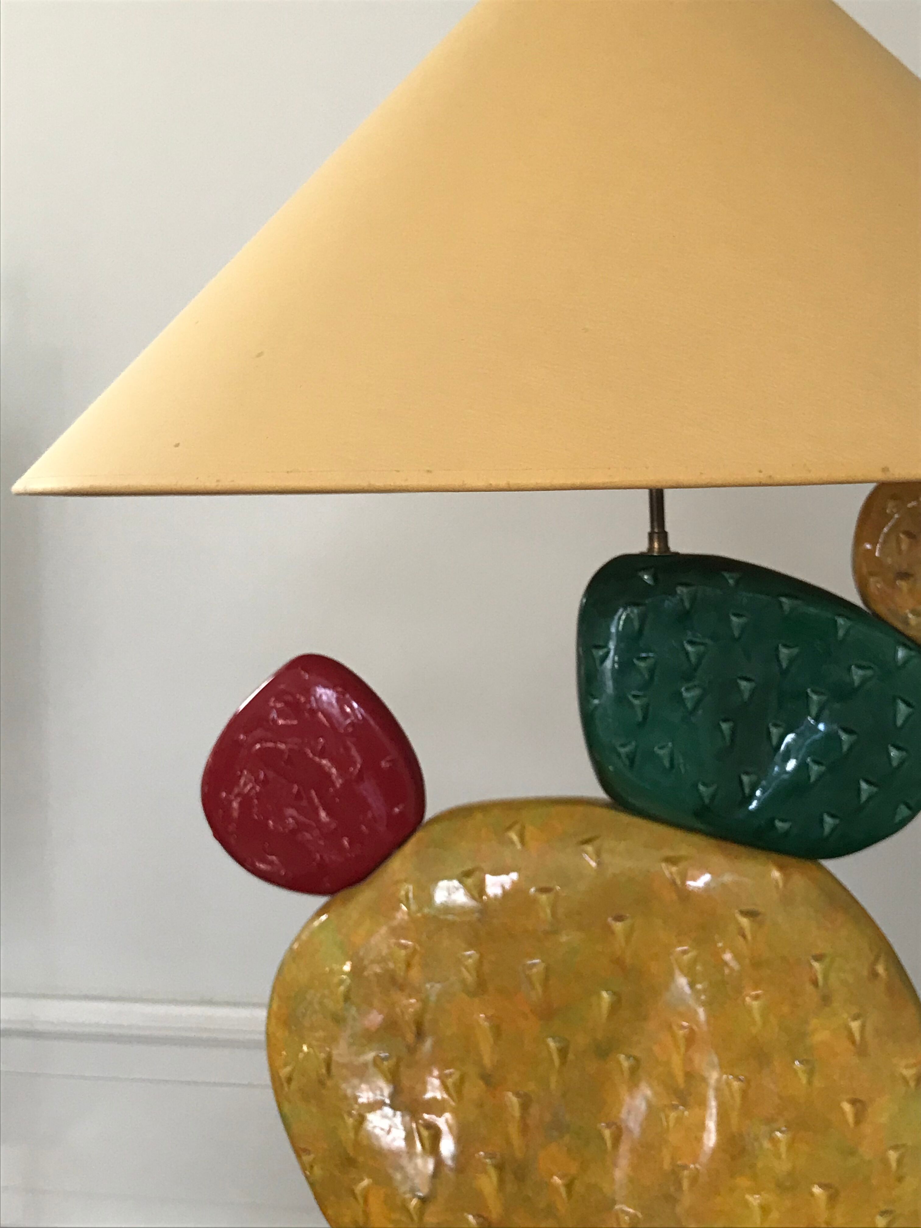 Ceramic cactus lamp, 1970