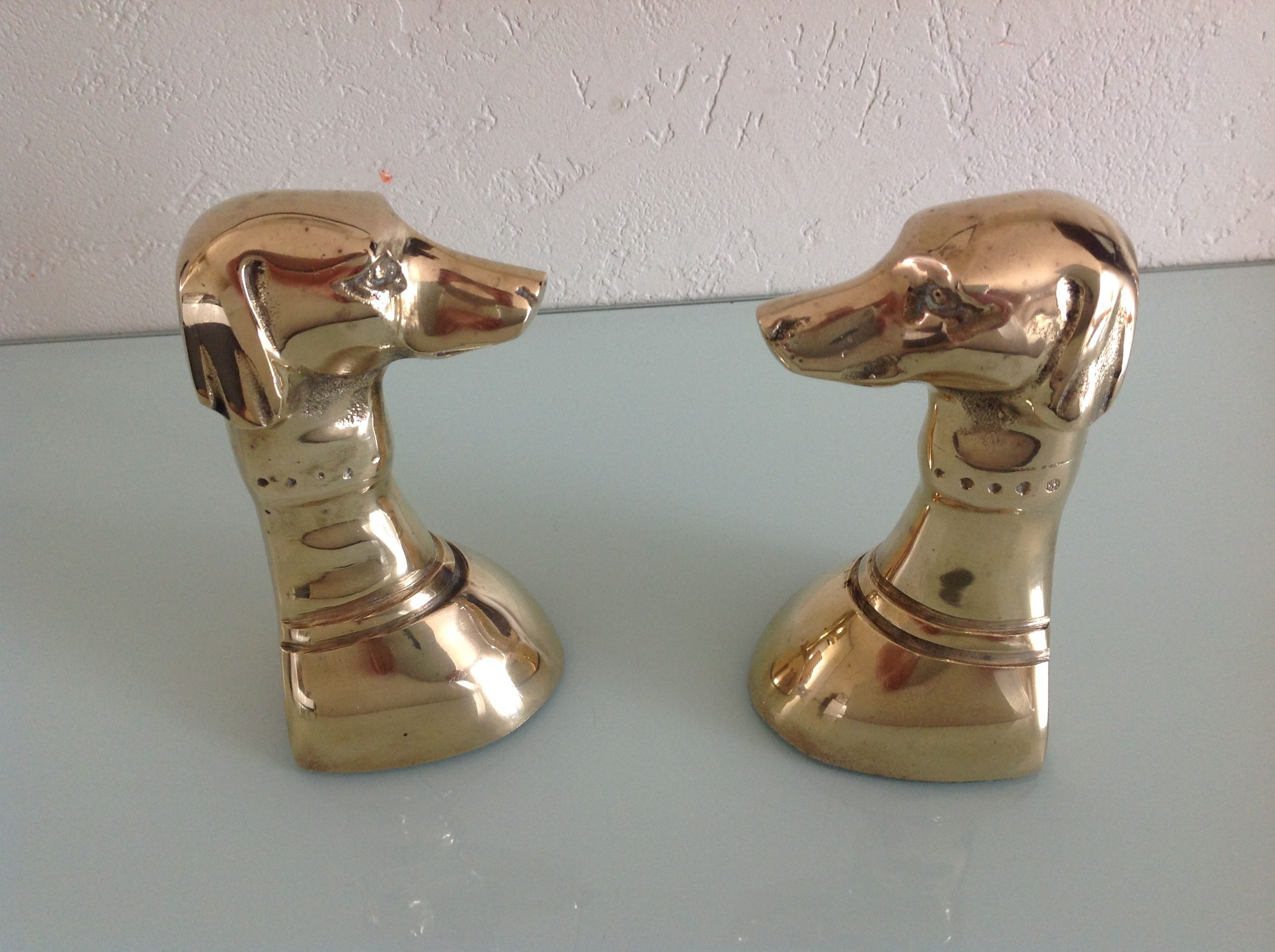 Pair of greenhouse books Greyhound brass heads 60/70