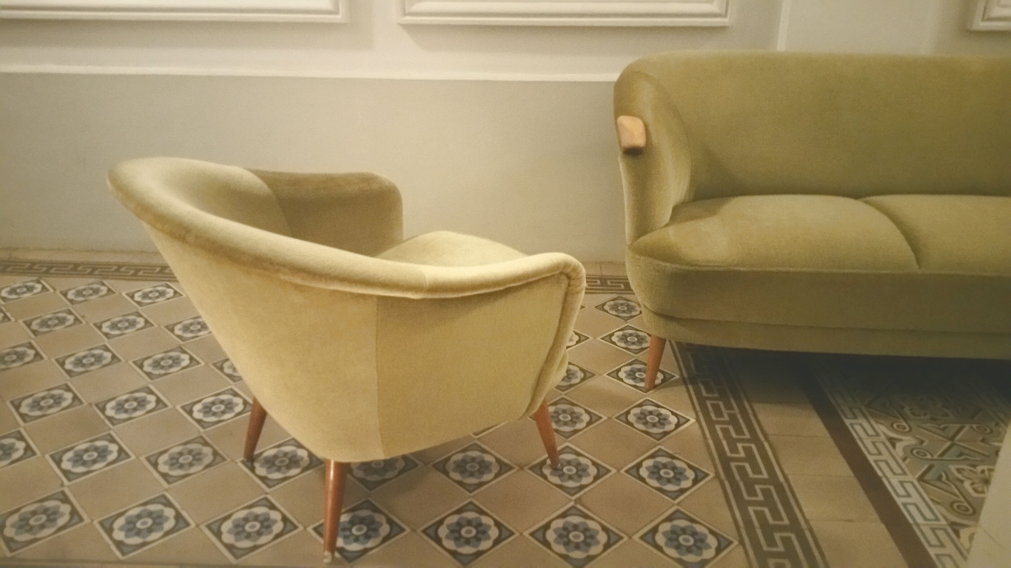 Organic Chair Danish Scandinavian years 50 / 60 ice green vintage