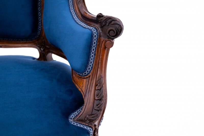 A late 19th-century French bergère armchair. After renovation.