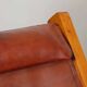 Pair of large wooden and leather armchairs from the 1980s