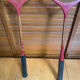 Paire raquette ancienne badminton player bois vintage