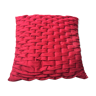 Red square vintage velvet cushion