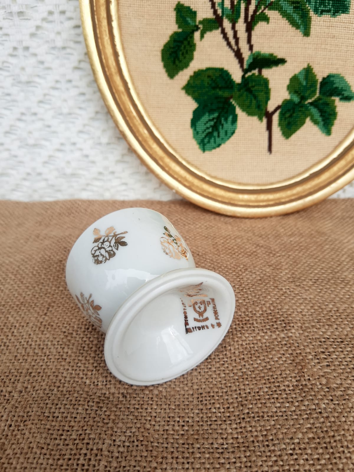 Old Berry egg cup high porcelain France vintage