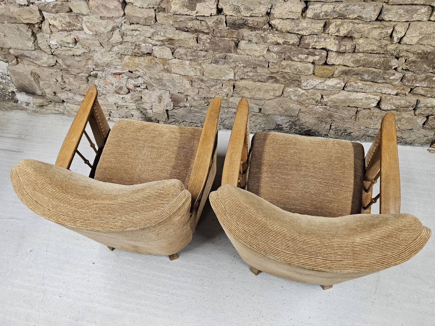 Paire de fauteuils brutalistes, années 1950
