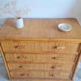 Rattan chest of drawers circa 1960s