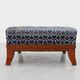 Art Deco Upholstered Footstool with Sabre Legs, France, 20th Century