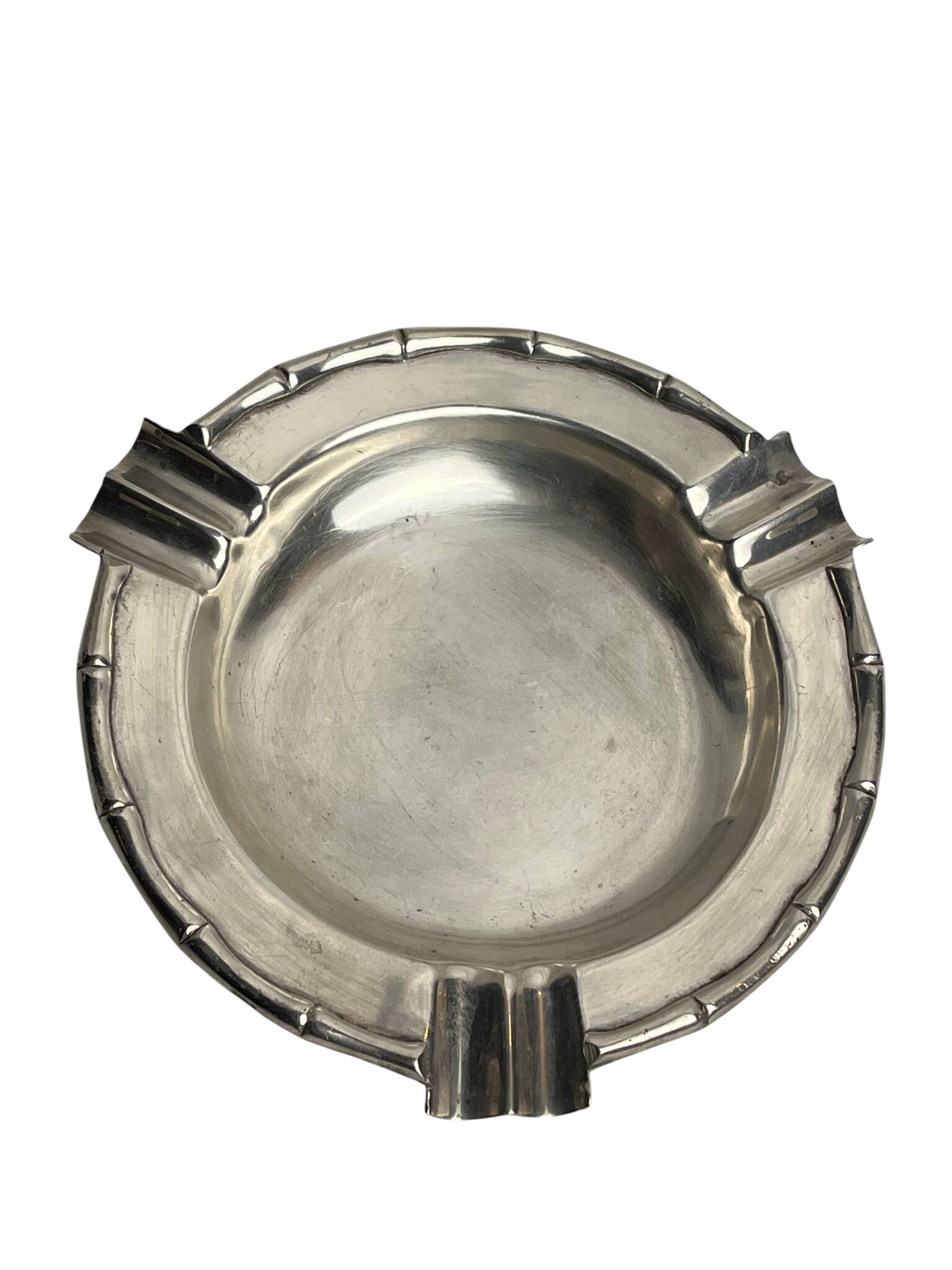Vintage silver-plated metal ashtray/trinket tray, circa 1950