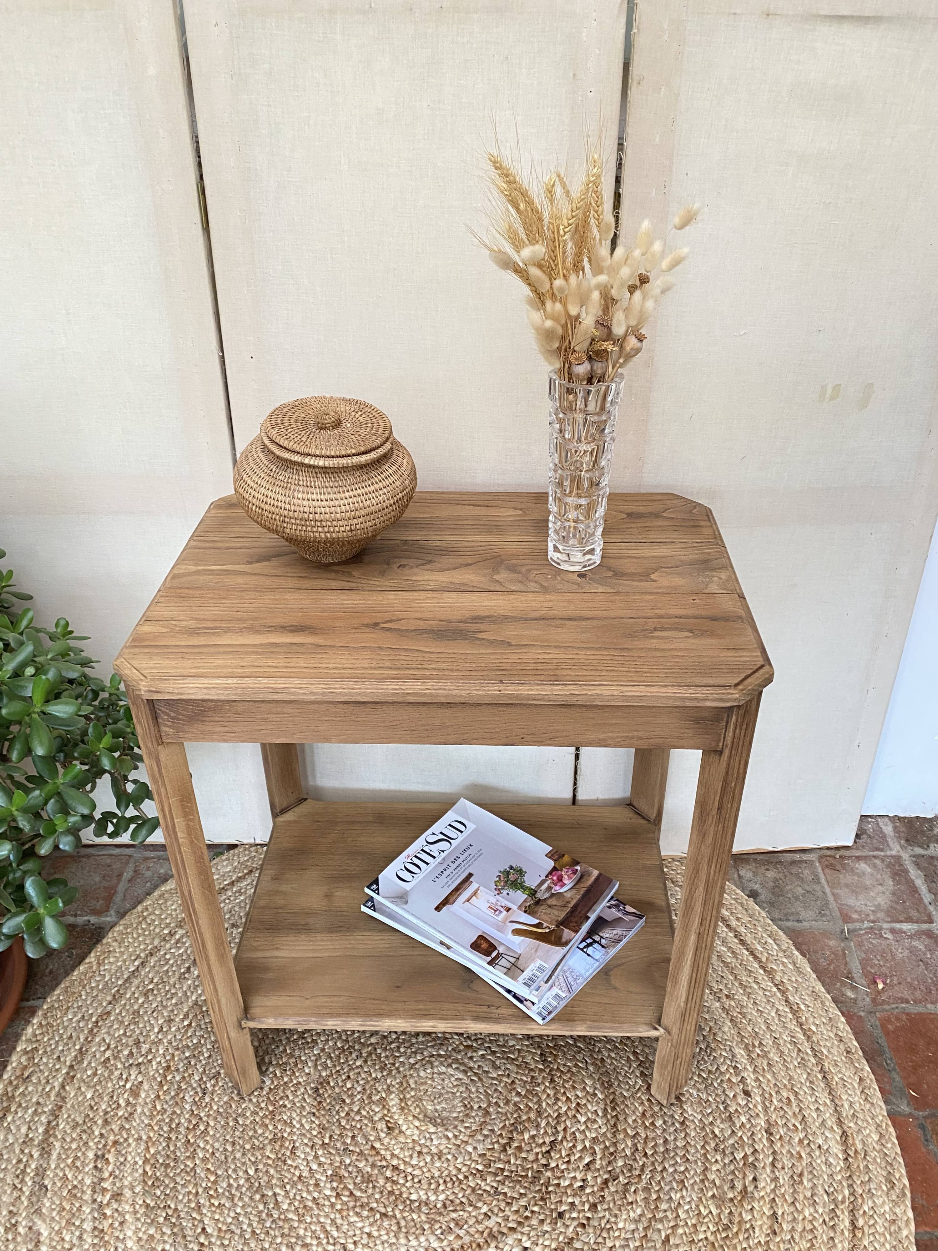 Side table, console in solid oak