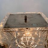 Design table crystal glass brass lamp by Kamenicky Senov, 1970s