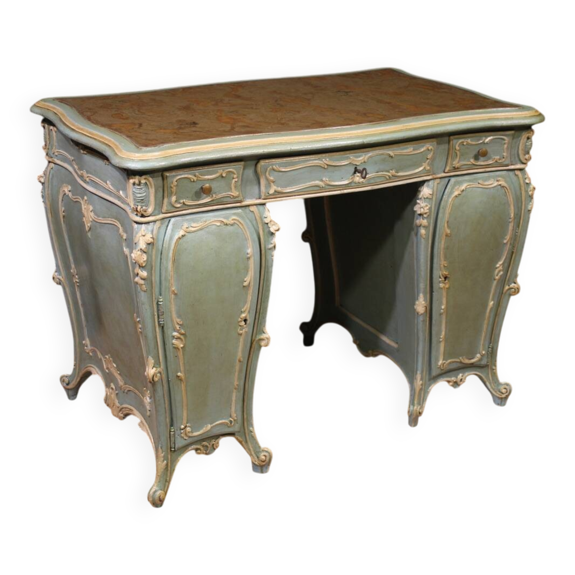 Venetian lacquered and painted writing desk from the 20th century