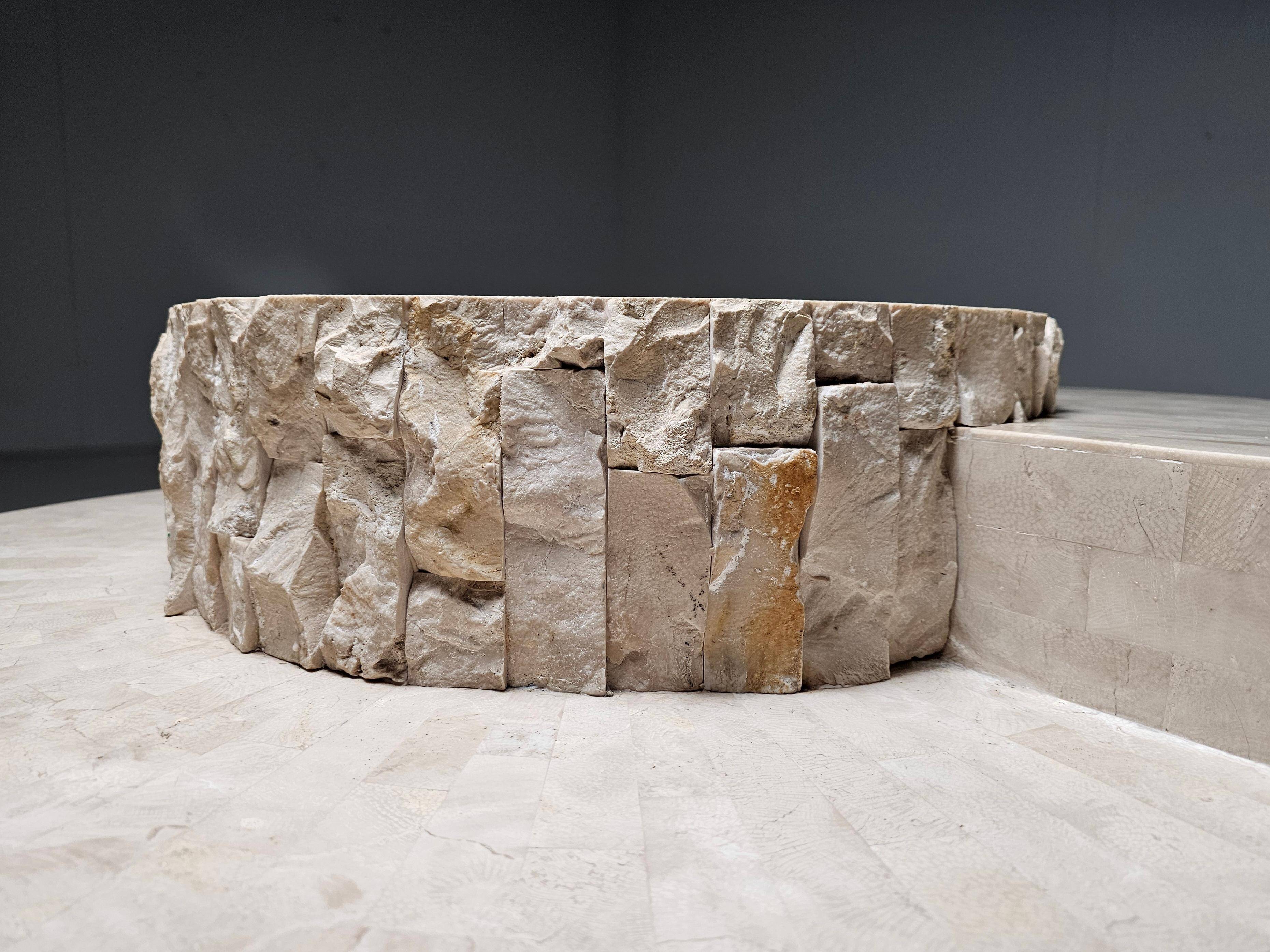 Mactan stone coffee table by Magnussen Ponte, 1980s