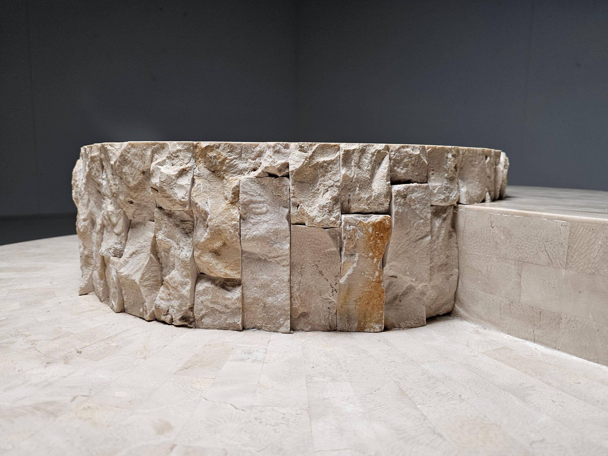 Mactan stone coffee table by Magnussen Ponte, 1980s