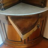 Large corner buffet in solid walnut Louis Philippe era around 1840
