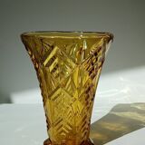 Amber yellow glass vase