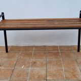 Bench in painted metal and wood, 100 cm