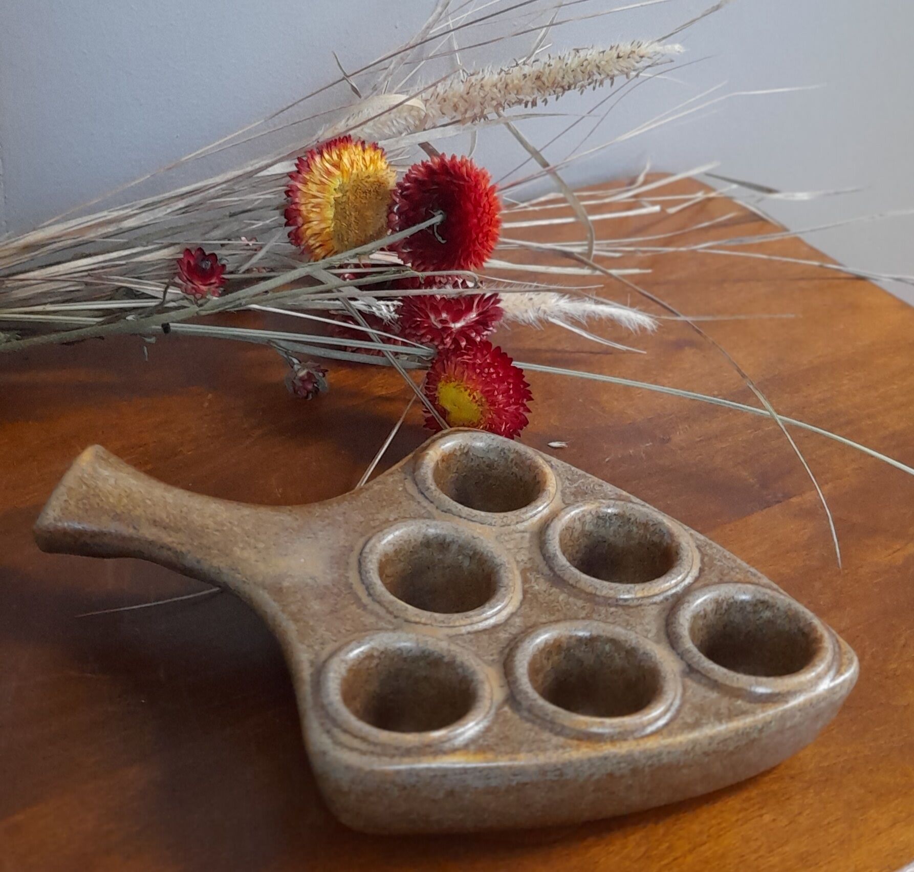 Set of 6 dishes/pans/snail pans, in Digoin Crespots sandstone - Vintage