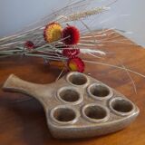 Set of 6 dishes/pans/snail pans, in Digoin Crespots sandstone - Vintage
