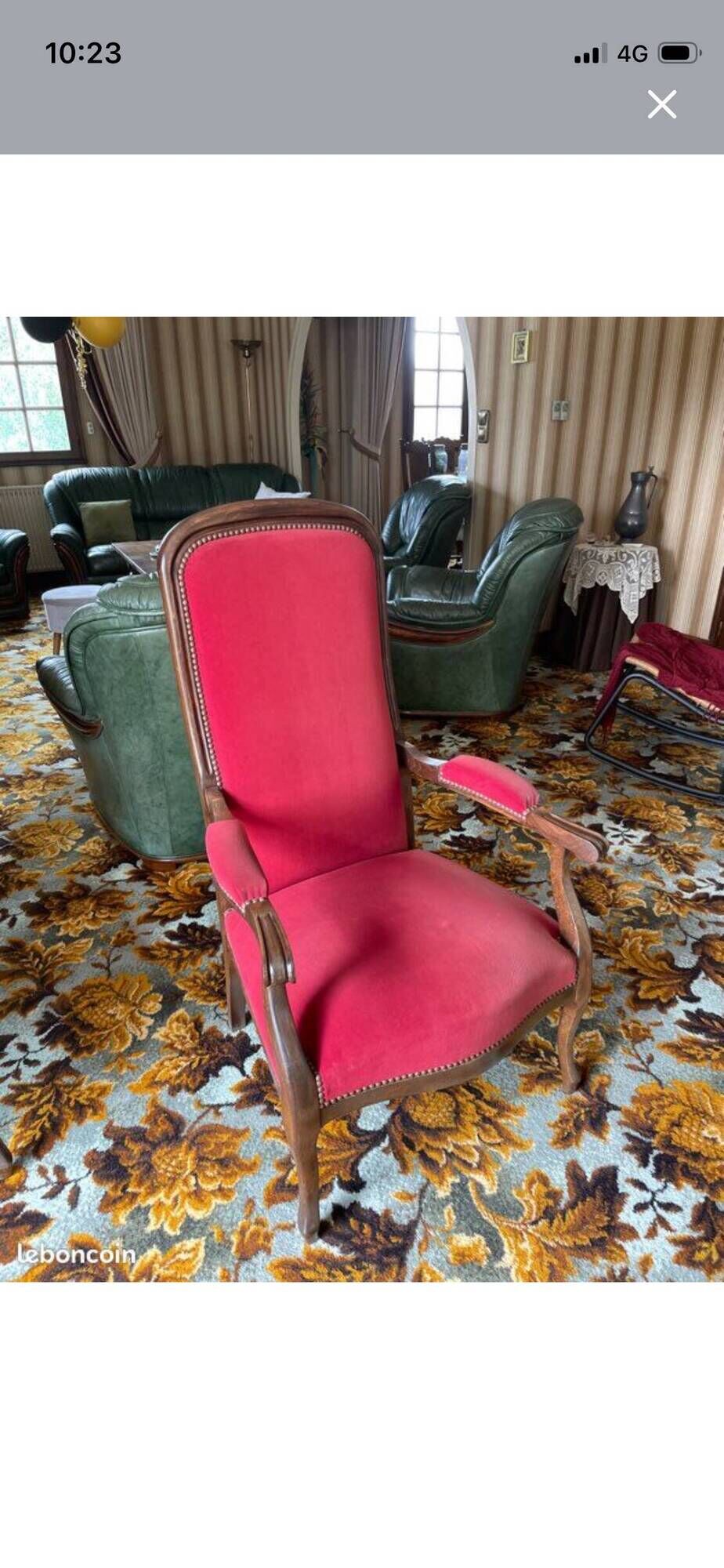 Lot of red velvet Voltaire armchairs