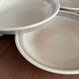 Lot de 6 Assiettes Creuses en Grès Signées Sarreguemines - Style Vintage Ru