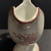 Saucière faïence décor rose marque V en creux XIXème