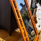 Rectangular rattan mirror