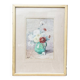 Still life, watercolor bouquet of flowers, signed HP