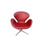 Swan chair by Arne Jacobsen for Fritz Hansen in Indian red leather