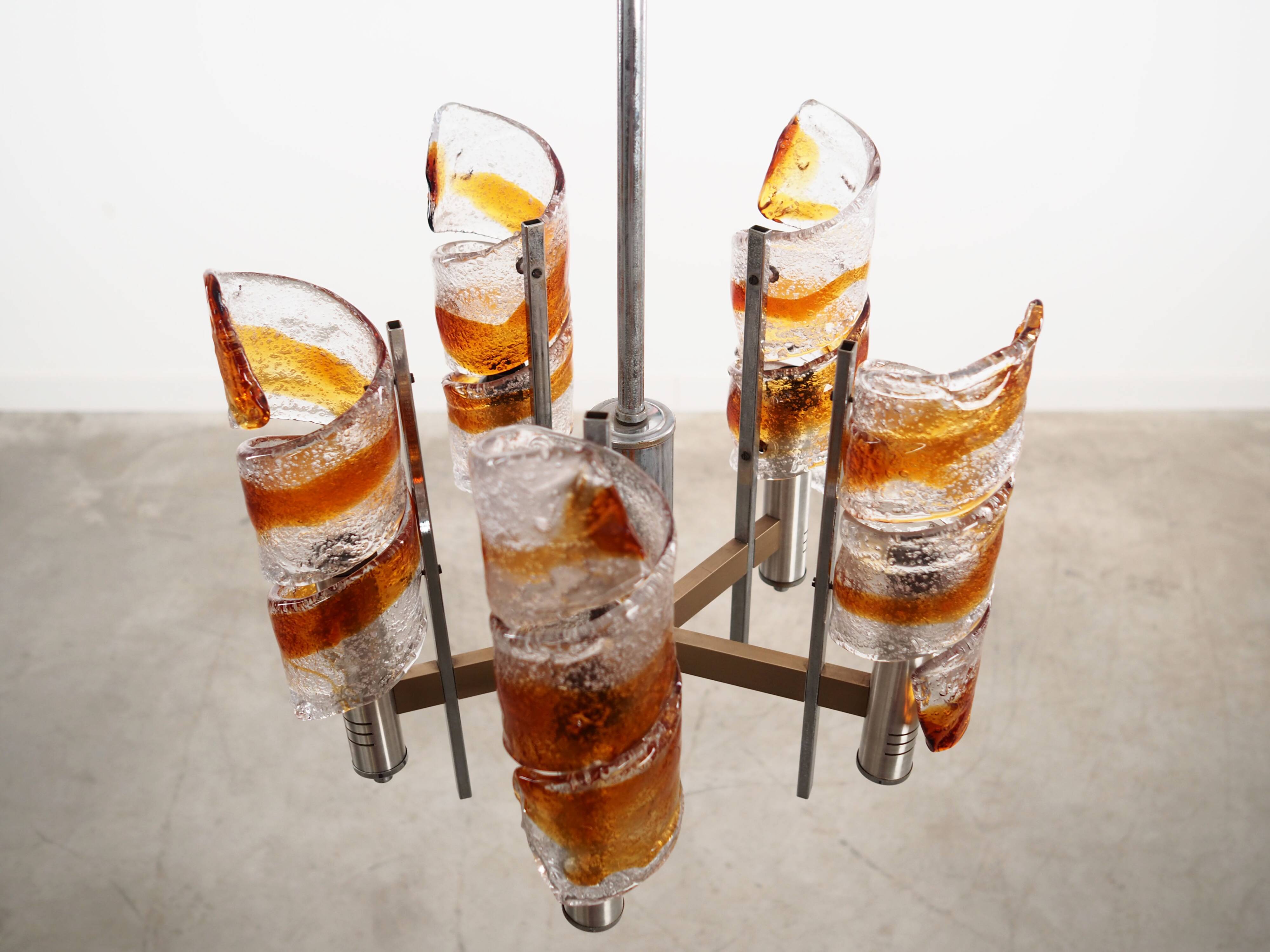 Pendant lamp, Murano glass, Italian design, 1970s, production: Italy