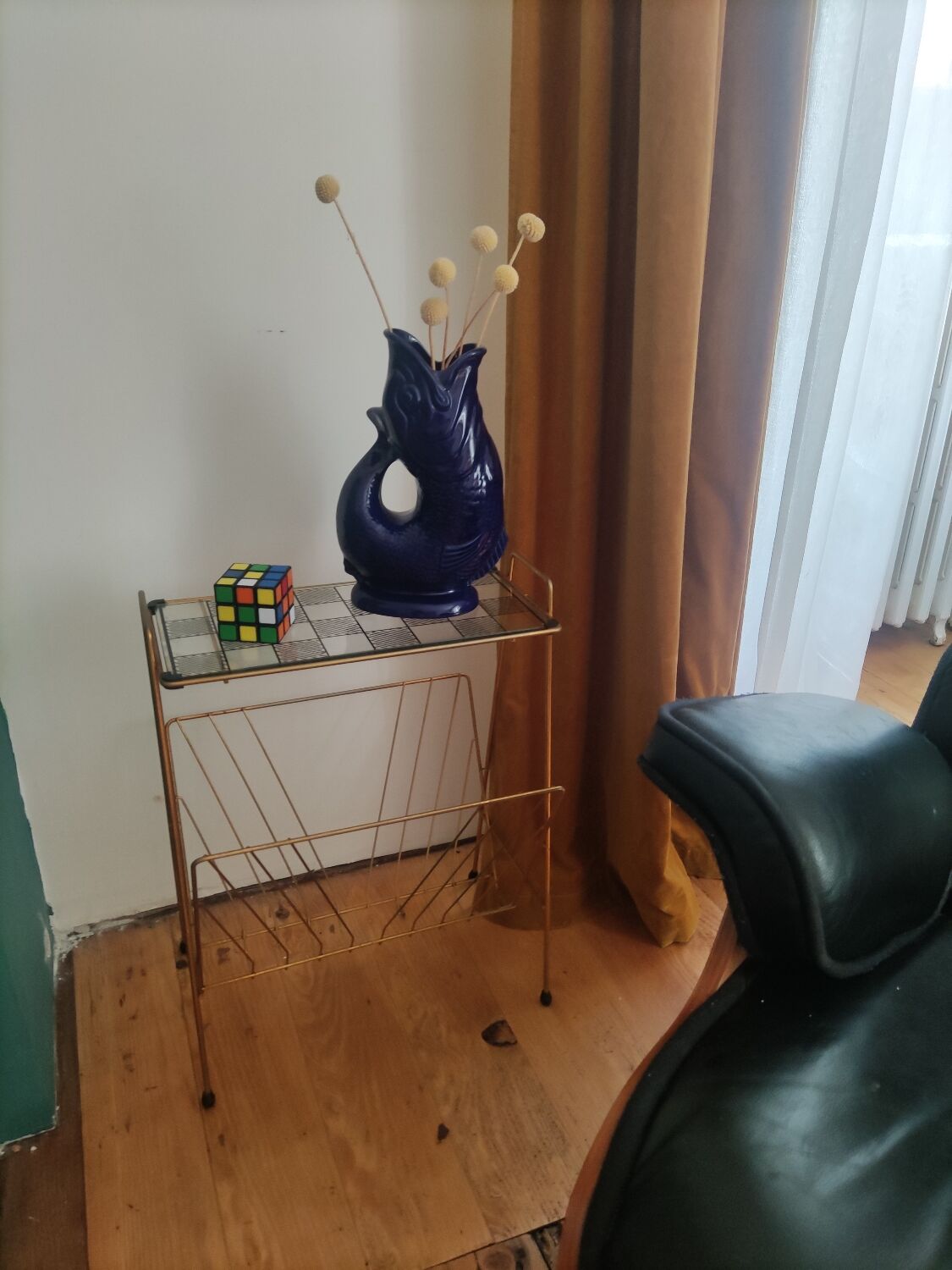 Vintage brass magazine holder