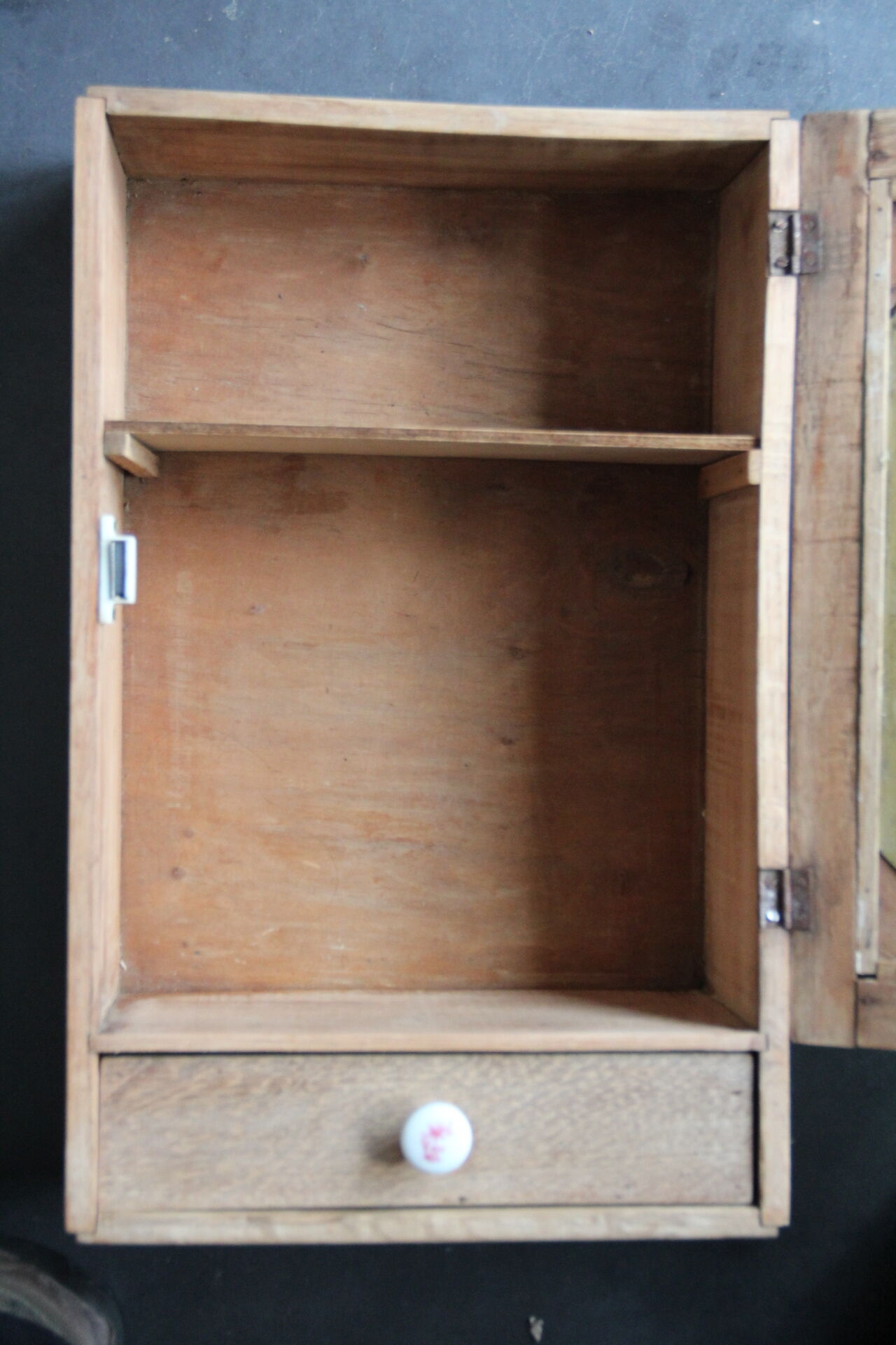 Small toilet furniture or pharmacy with art deco mirror