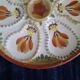 Assiette à huîtres hb henriot quimper grès 23 cm décor floral breton