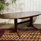 Oval GPlan table in mahogany from the 1970s with a butterfly extension.