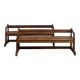 Pair of communal benches in solid oak, 1950s.